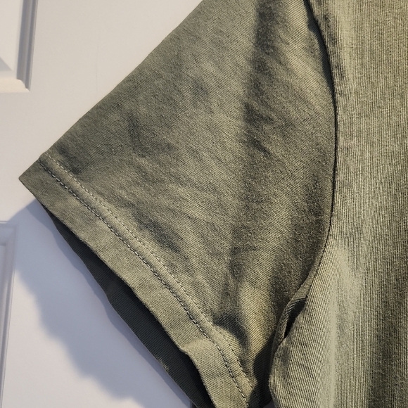 JW Anderson Olive Green 100% Cotton Short Sleeve Dress Crew Neck Size Medium - Picture 3 of 9